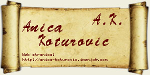 Anica Koturović vizit kartica